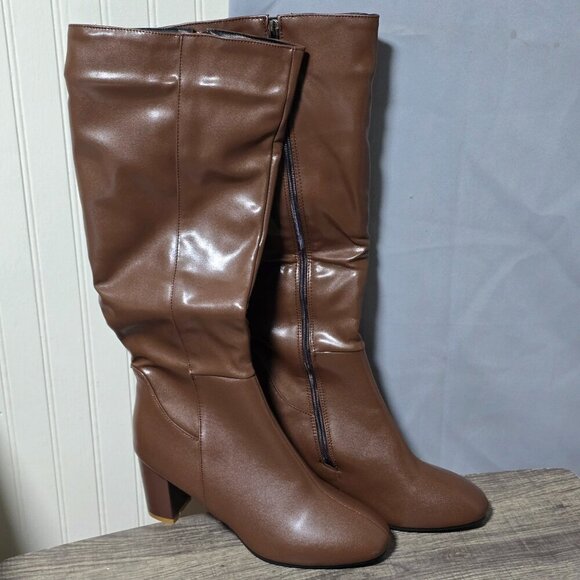 Jingpin Shoes - Mid Calf Long Zip Up High Heel Boots - US10 -  42 - New